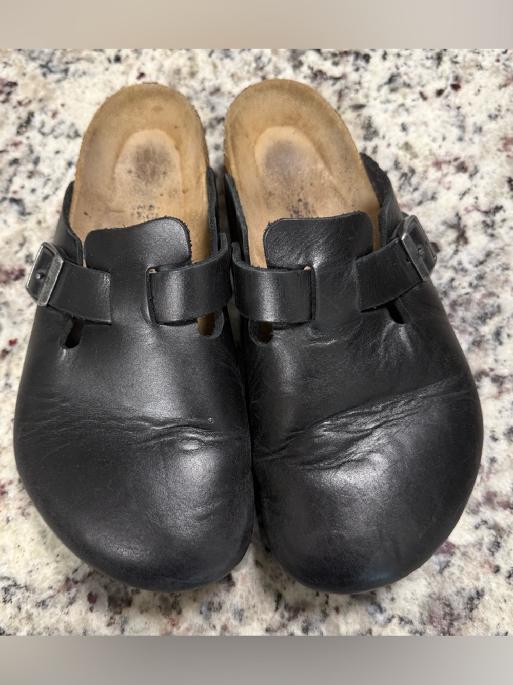 Birkenstock Boston Clogs 40 Regular Black Leather